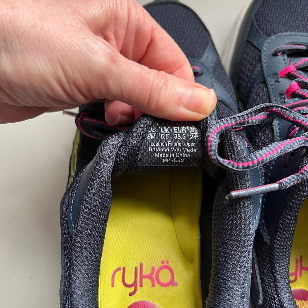 ‼️SOLD‼️ ryka Impress Navy, Yellow & Pink Walking Shoes - Picture 7 of 12